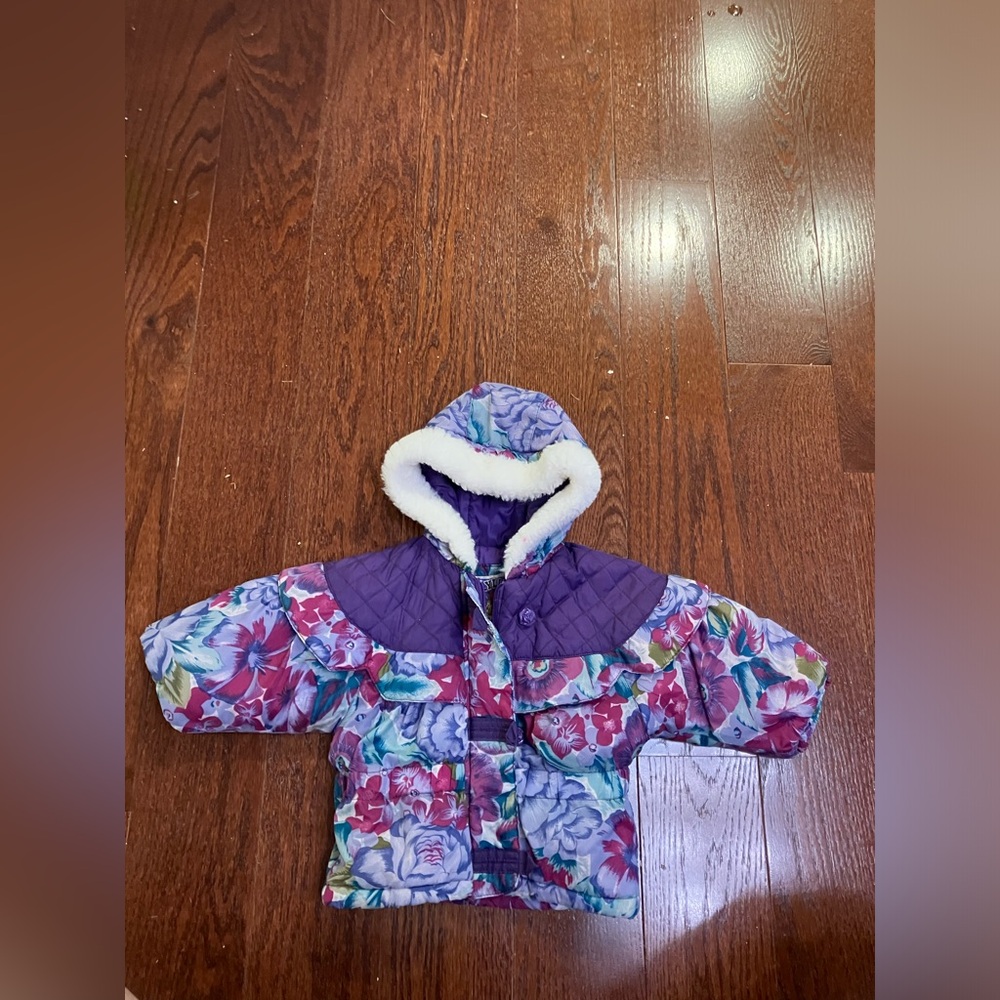 Vintage 1990s Skyline Purple Floral 18 mo old jacket